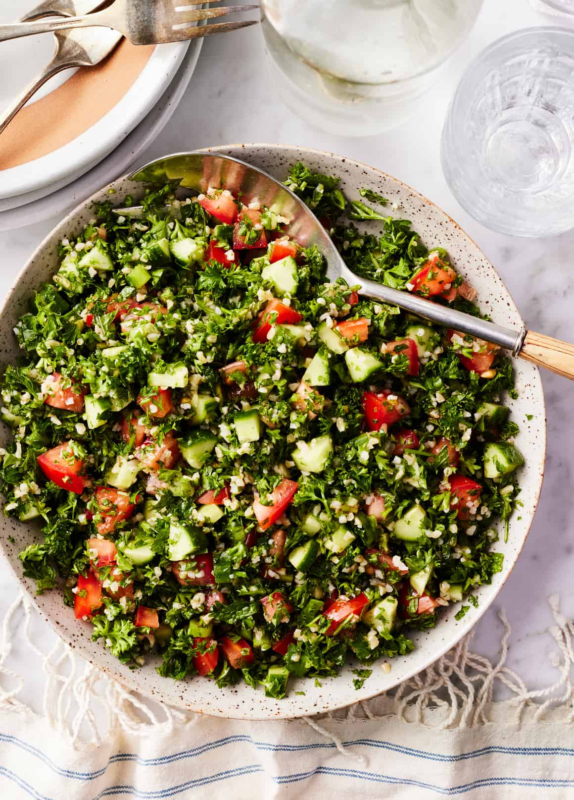 Herbed Tabbouleh Salad with Bulgur and Fresh Mint