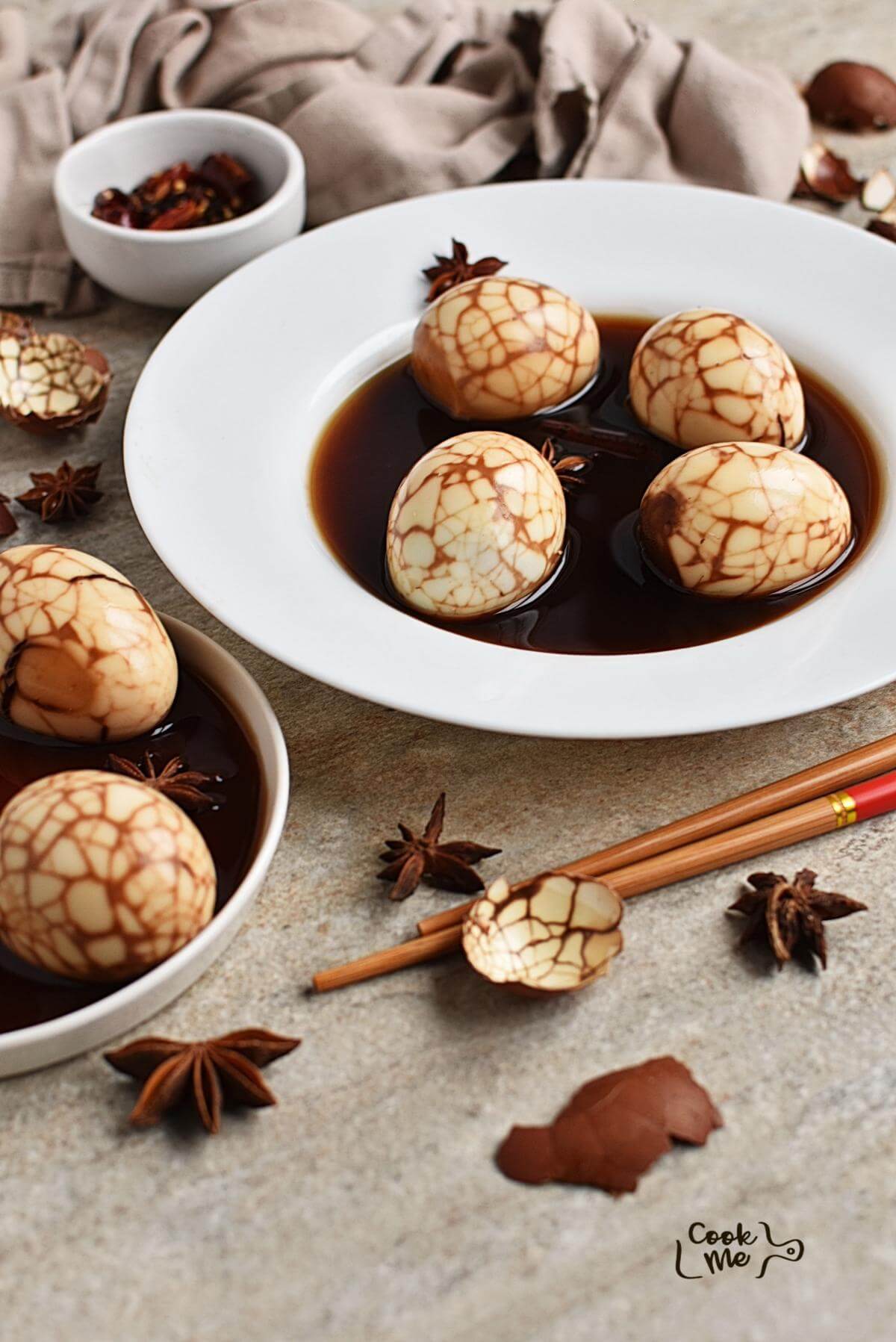 Slow-Cooked Chinese Tea Eggs with Five-Spice