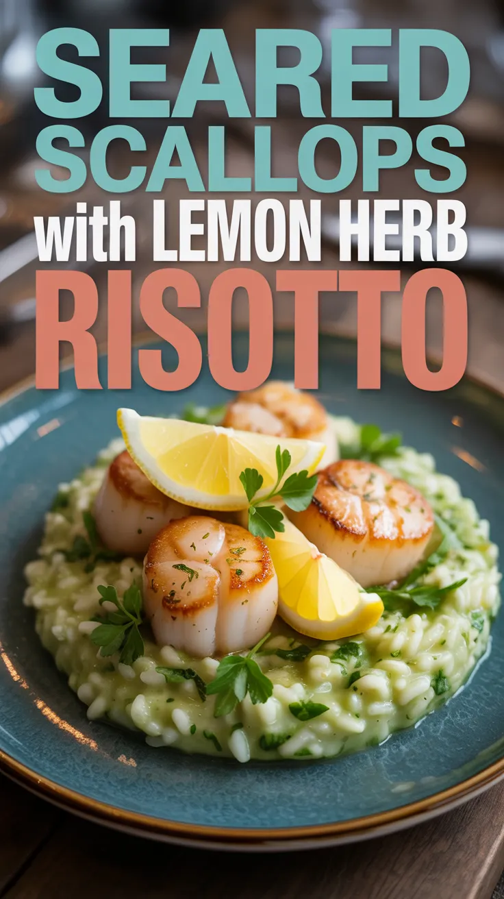 Lemon-Saffron Risotto with Seared Scallops
