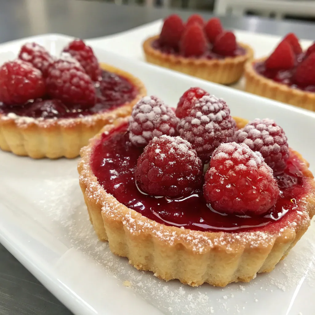Chocolate-Dipped Strawberry and Raspberry Jam Tartlets