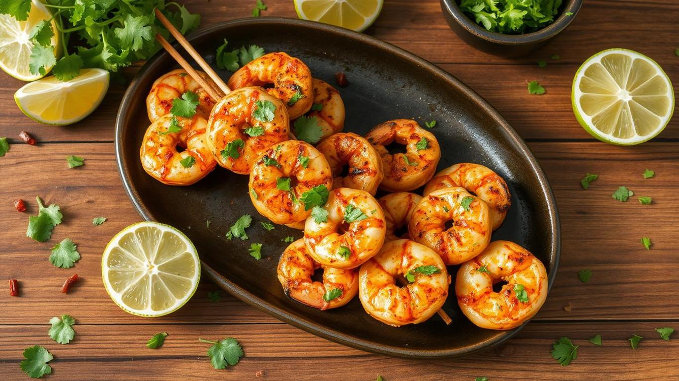 Citrus-Marinated Grilled Shrimp Skewers with Chili-Lime Butter