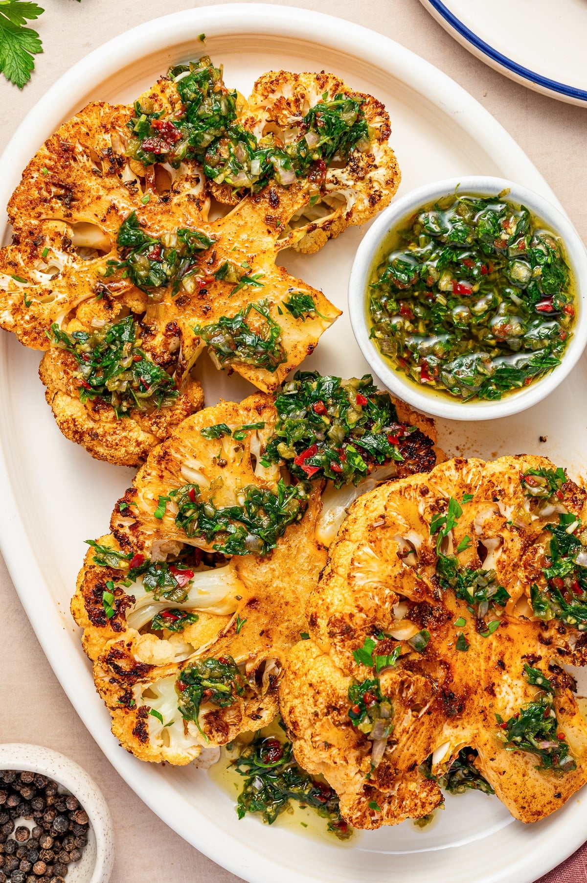 Chili-Garlic Roasted Cauliflower Steaks