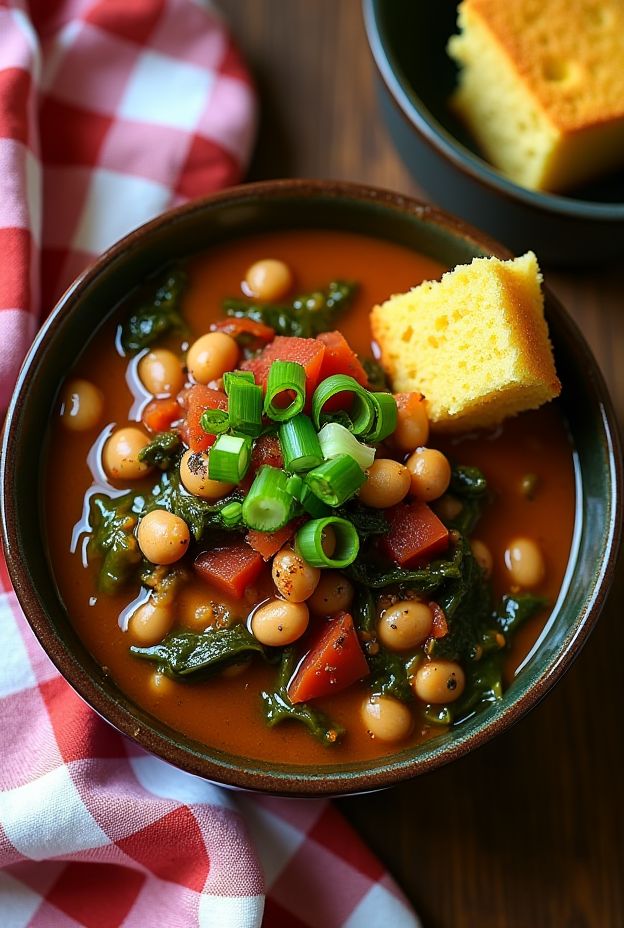 Spiced Black-Eyed Pea Stew with Collard Greens