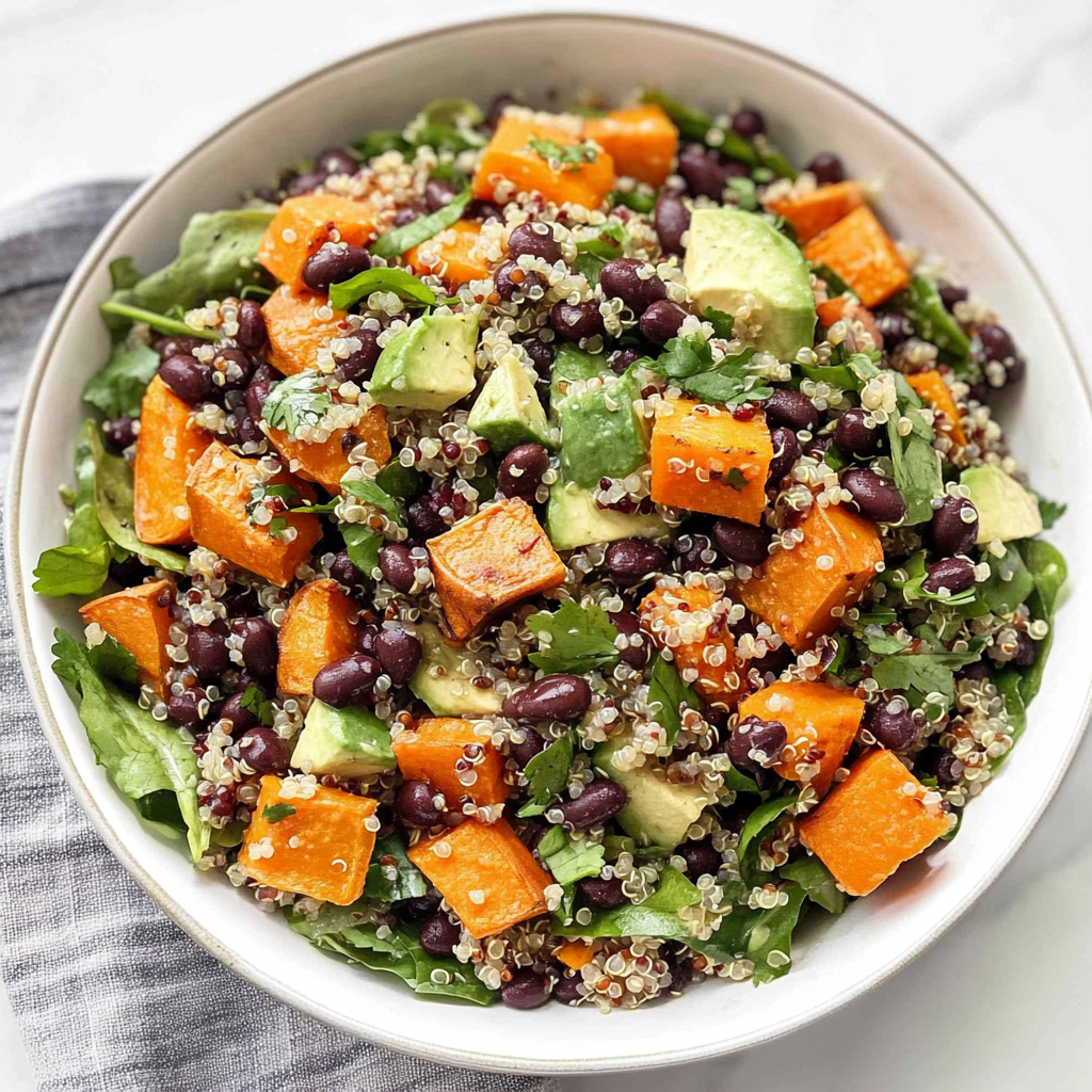Gluten-Free Quinoa Salad with Roasted Sweet Potato and Black Beans