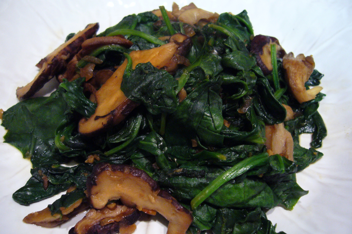 Sautéed Wild Mushroom and Spinach Rice Bowl