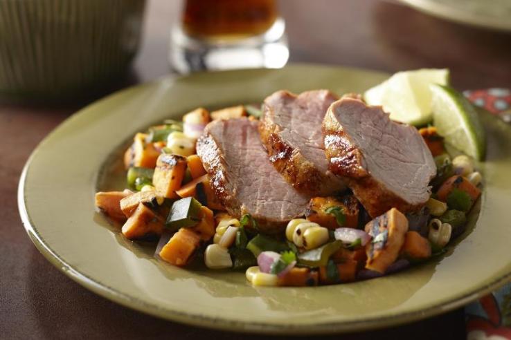 Rum-Glazed Pork Tenderloin with Caribbean Sweet Potato Mash