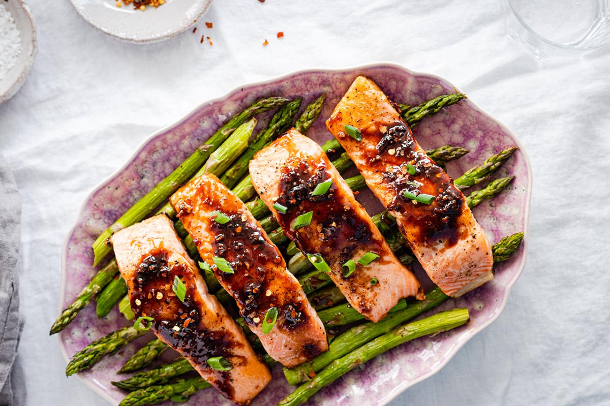 Honey-Glazed Salmon with Pomegranate Molasses Drizzle