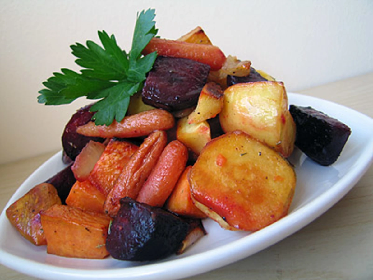 Peak Drift IPA-Braised Pork Belly with Roasted Root Vegetables