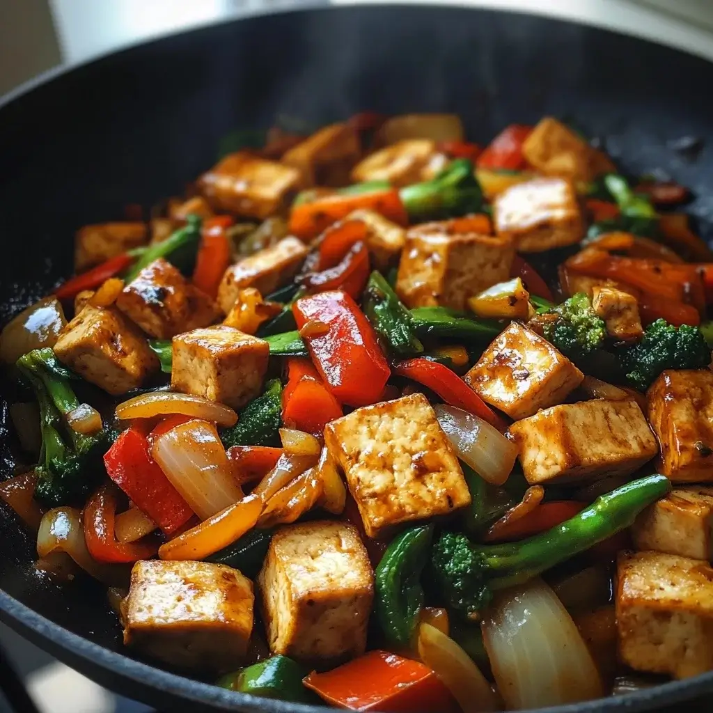 Street-Style Spiced Vegetable Stir Fry with Crispy Tofu