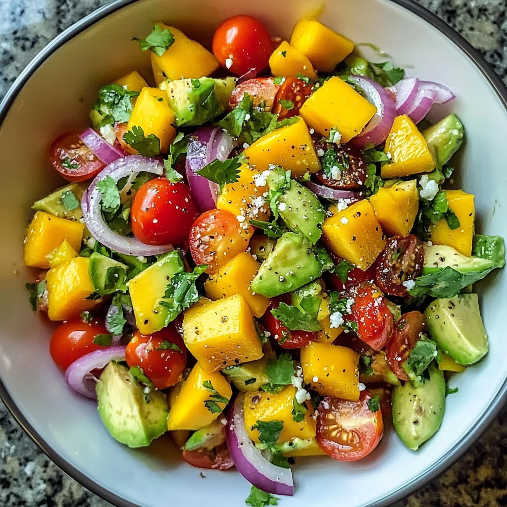 Island-Inspired Mango and Avocado Salad with Lime Vinaigrette