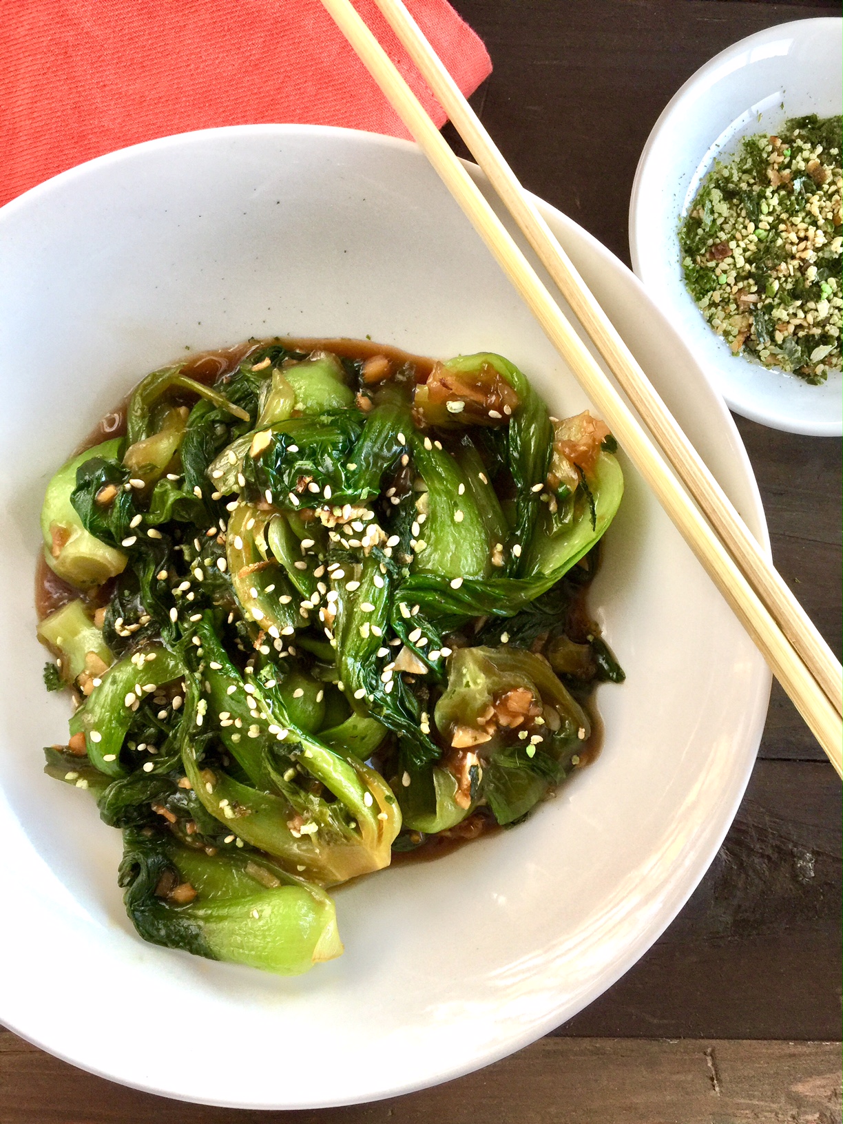 Stir-Fried Tofu with Garlic Ginger and Baby Bok Choy