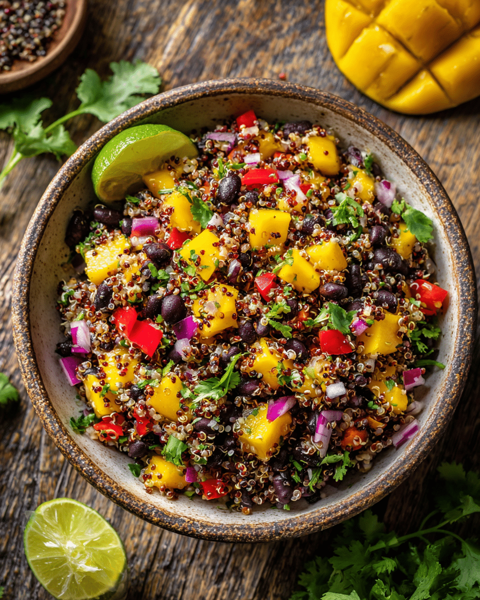 Tropical Mango and Black Bean Quinoa Salad