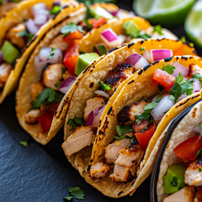 Grilled Street-Style Chicken Tacos with Pickled Red Onions