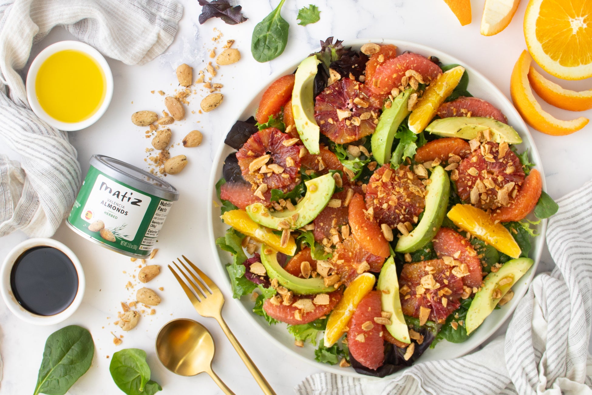 Hidden Herb and Citrus Salad with Toasted Almonds