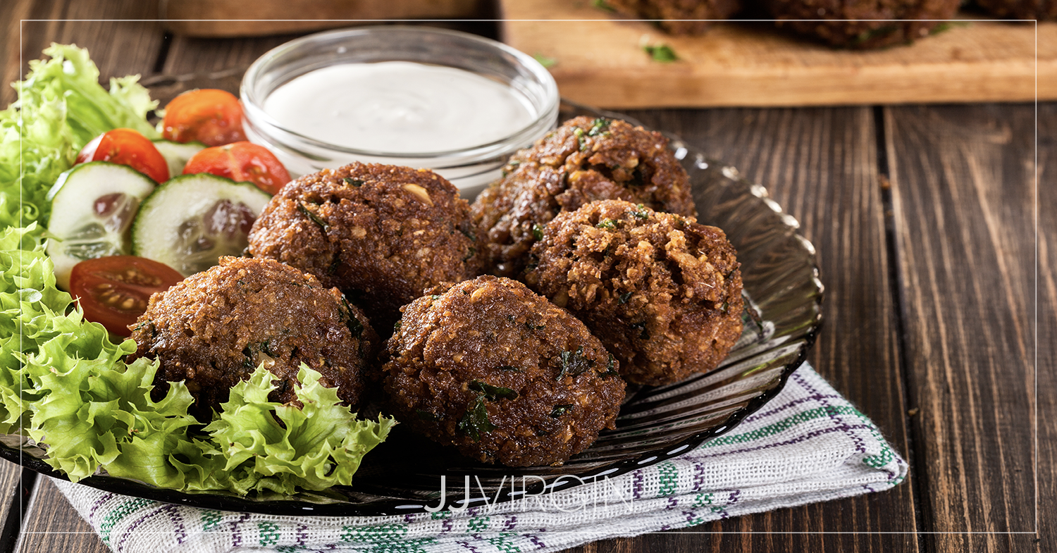 Pan-Fried Falafel with Tahini Drizzle and Pickled Cucumber Salad