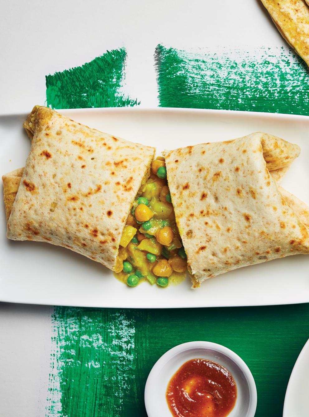 Trinidadian Curried Chickpea Roti