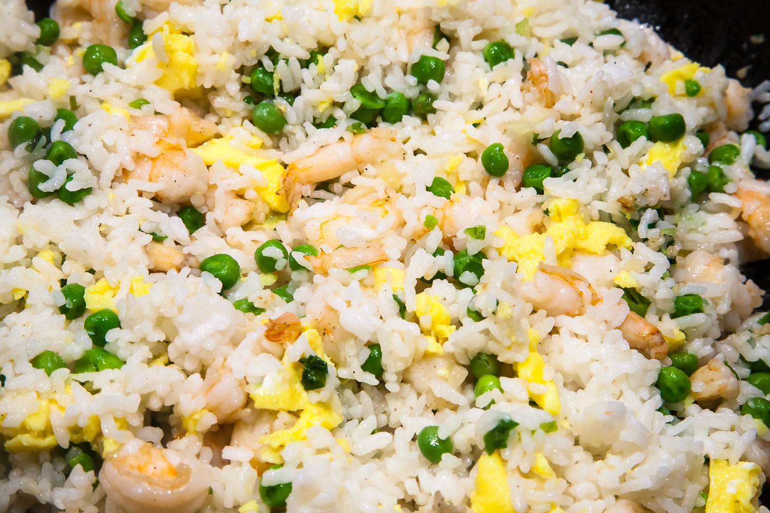 Crispy Shrimp Fried Rice with Egg and Peas
