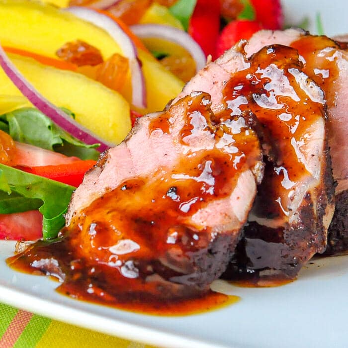 Spiced Rum-Glazed Pork Tenderloin with Mango Chutney
