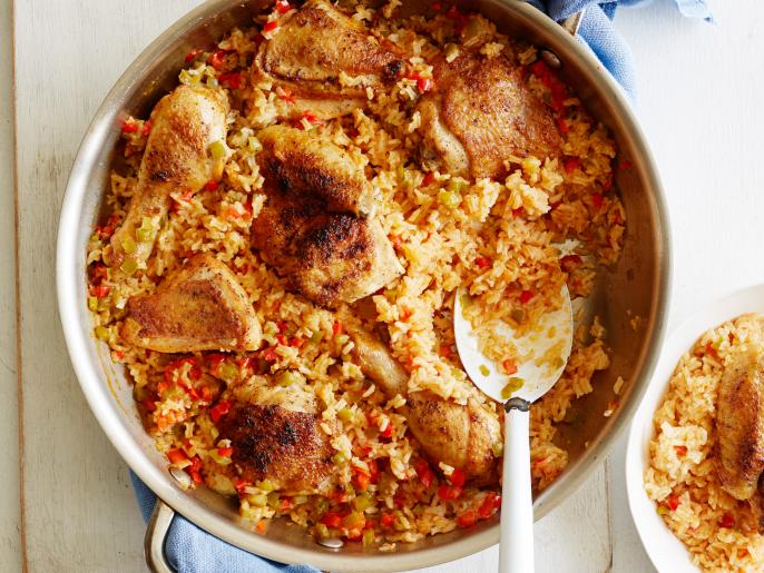 Saffron-Infused Arroz con Pollo with Bell Peppers