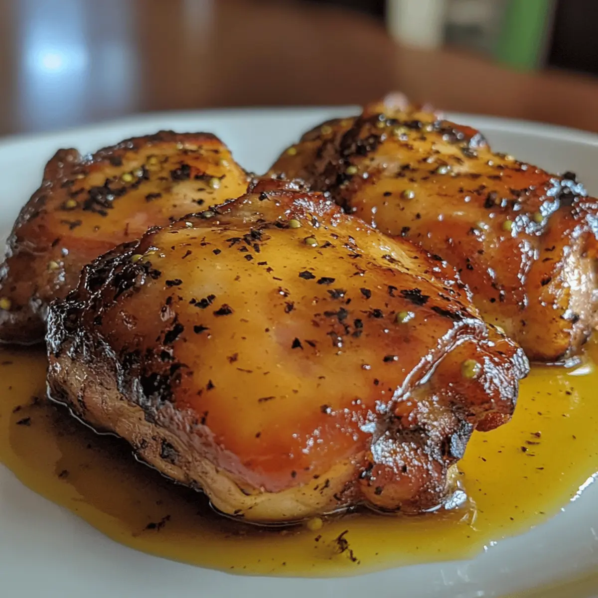 Honey Mustard Glazed Chicken Thighs