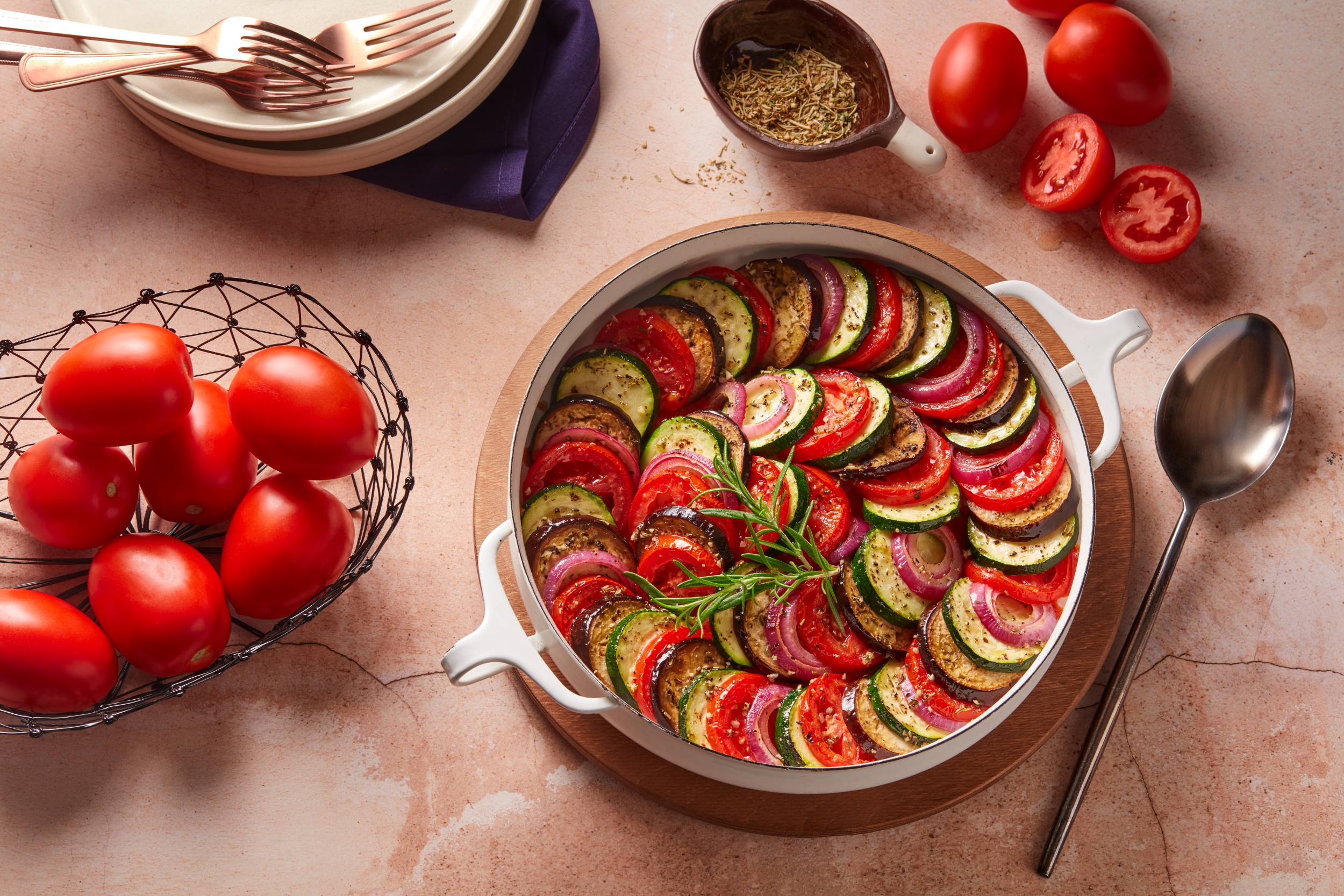 French-Style Ratatouille Tian with Fresh Herbs