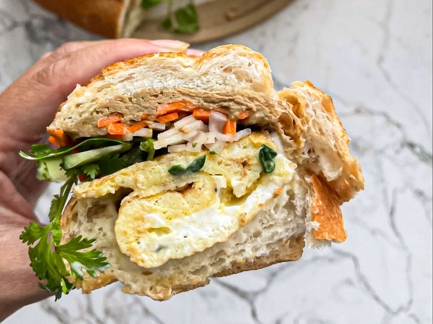 Baked Butter and Egg Cream Coffee Bánh Mì Toast