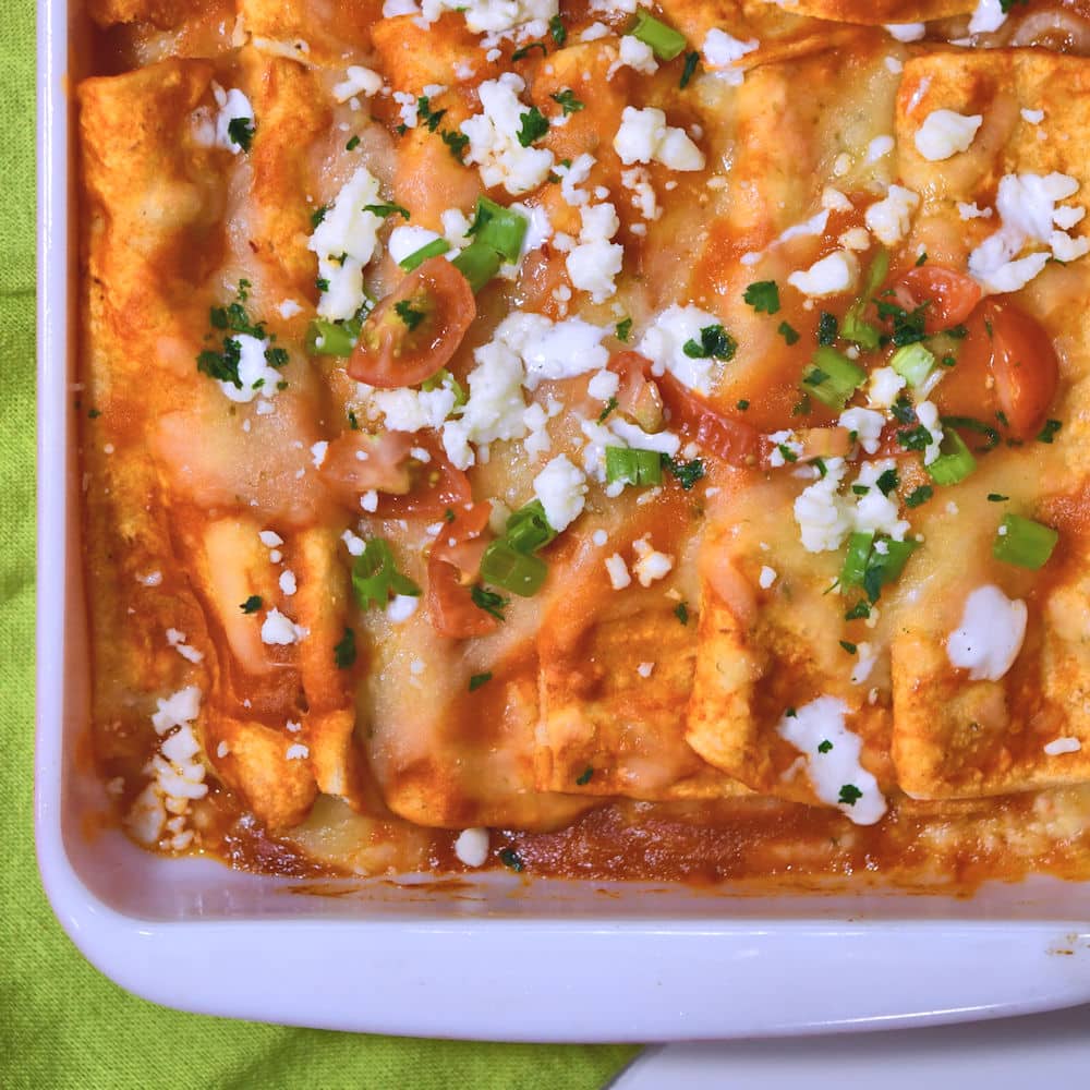 Cheese and Poblano Enchiladas with Roasted Tomato Sauce