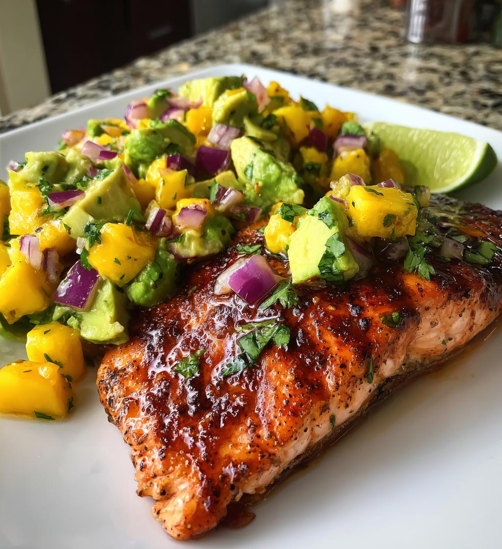 Honey-Lime Grilled Salmon with Mango Salsa