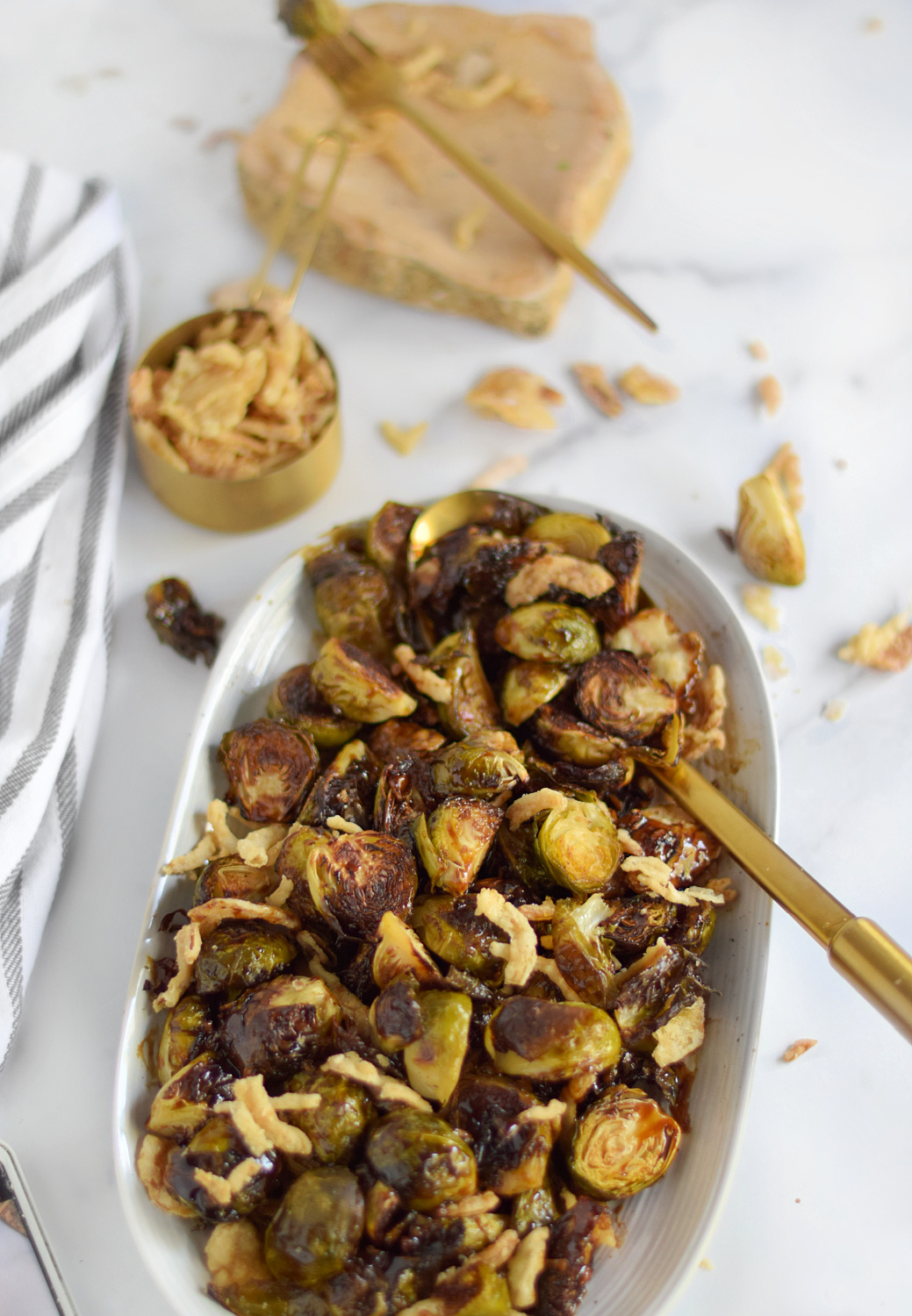Ginger-Soy Glazed Brussels Sprouts with Toasted Sesame