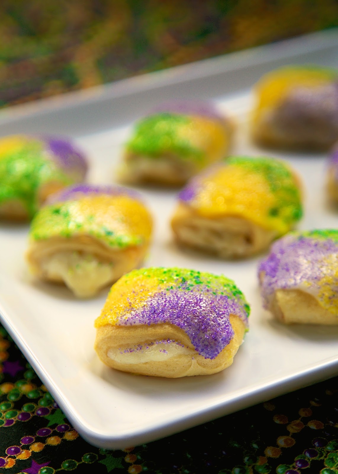 Deep-Fried King Cake Bites with Cinnamon Sugar Dusting