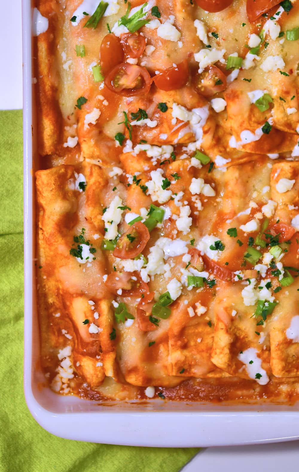 Cheese-Stuffed Poblano Pepper Enchiladas with Red Sauce