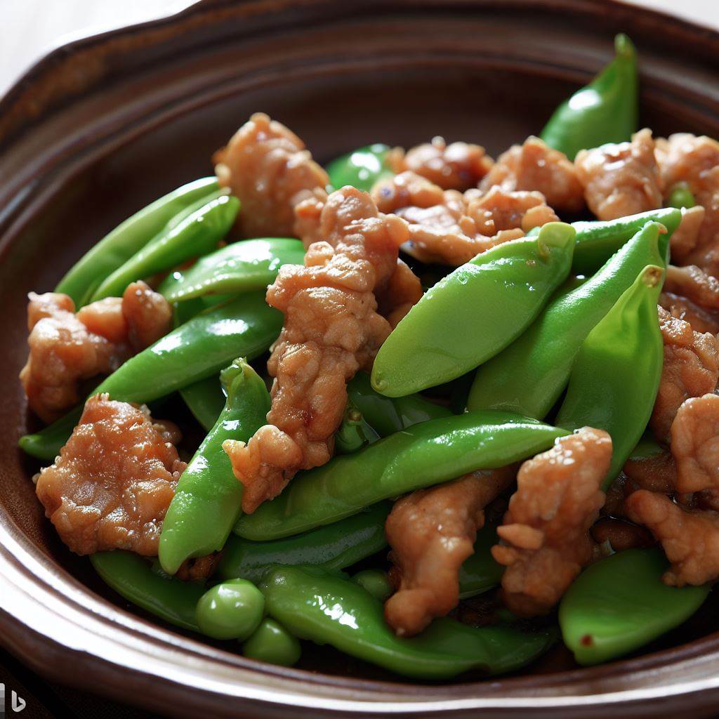 Ginger-Soy Glazed Pork Tenderloin with Stir-Fried Snow Peas