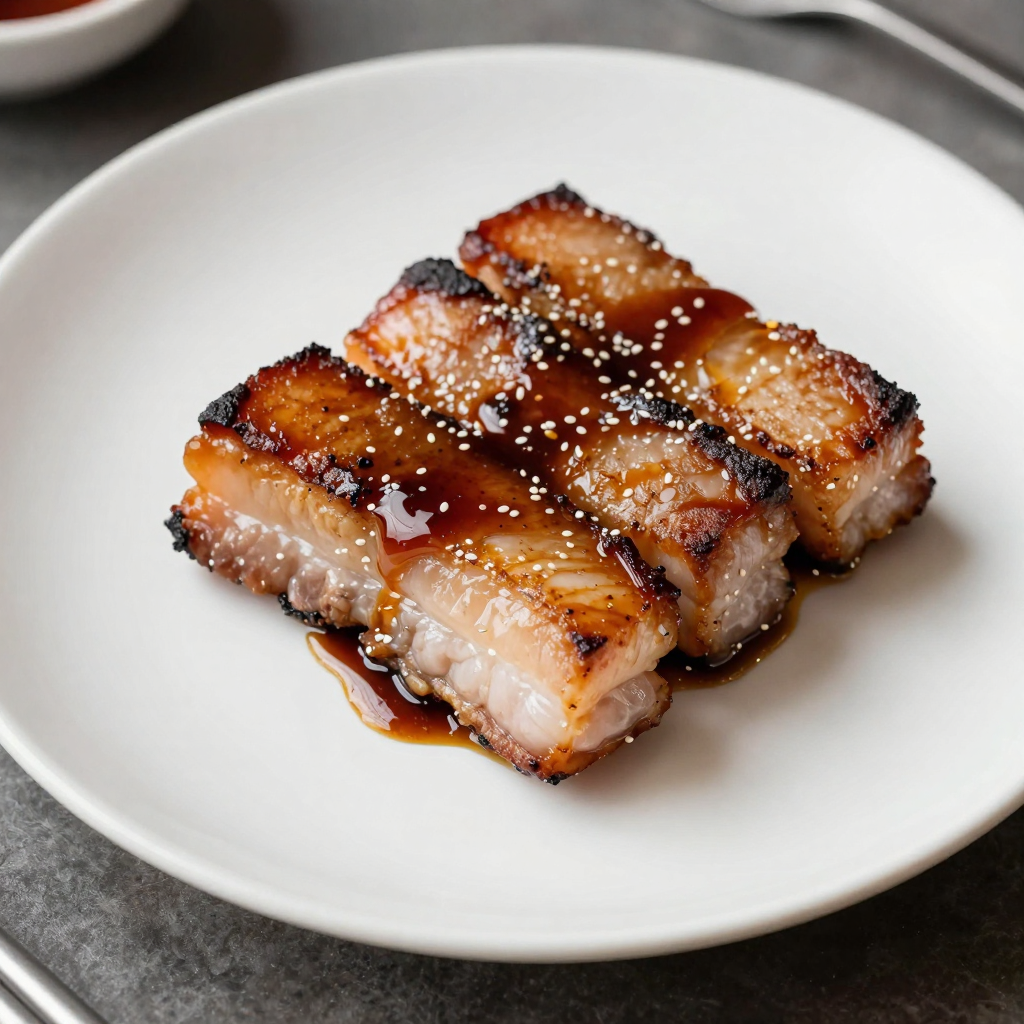 Pan-Seared Korean-Style Pork Belly with Gochujang Glaze