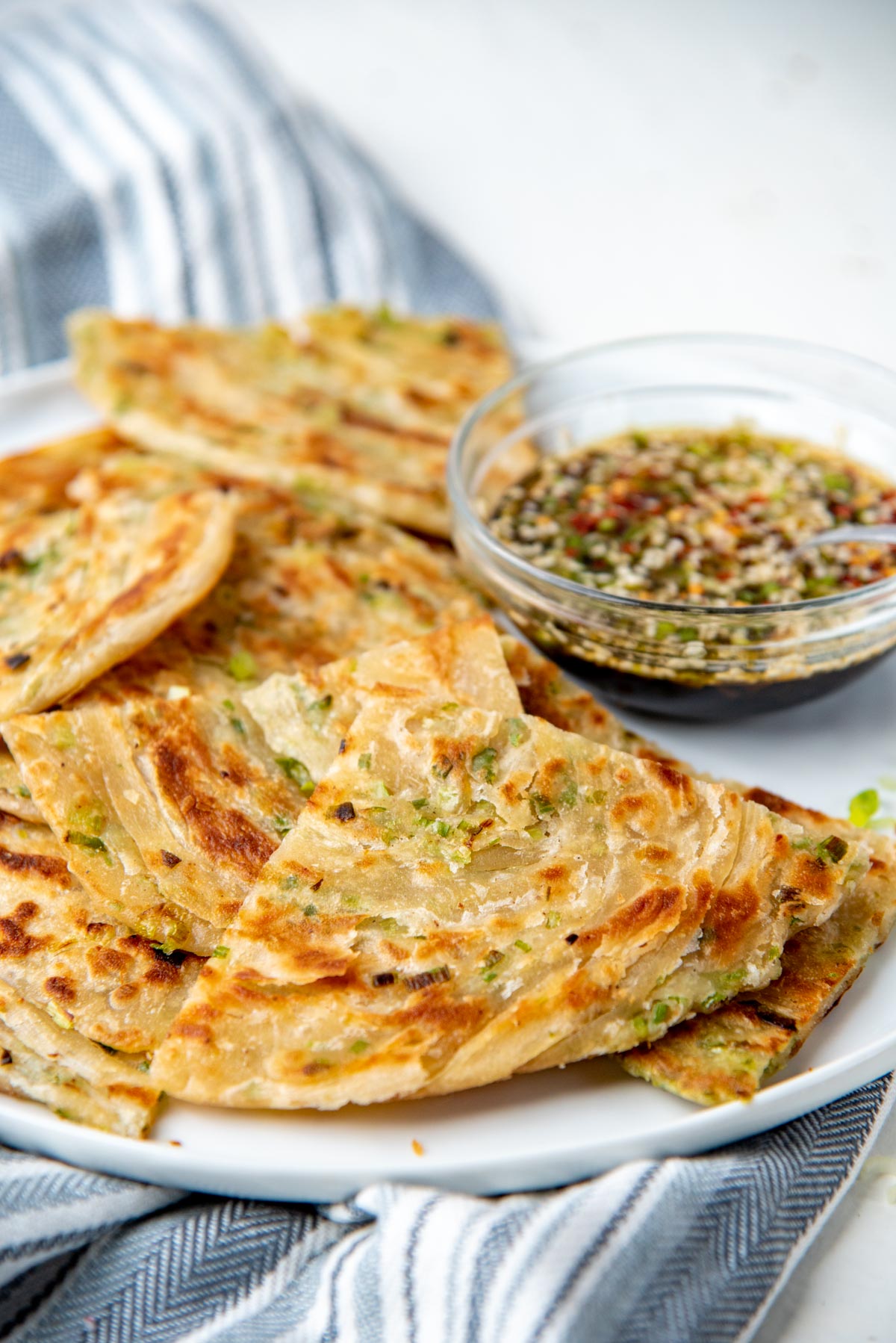Pan-Fried Scallion Pancakes with Crispy Edges