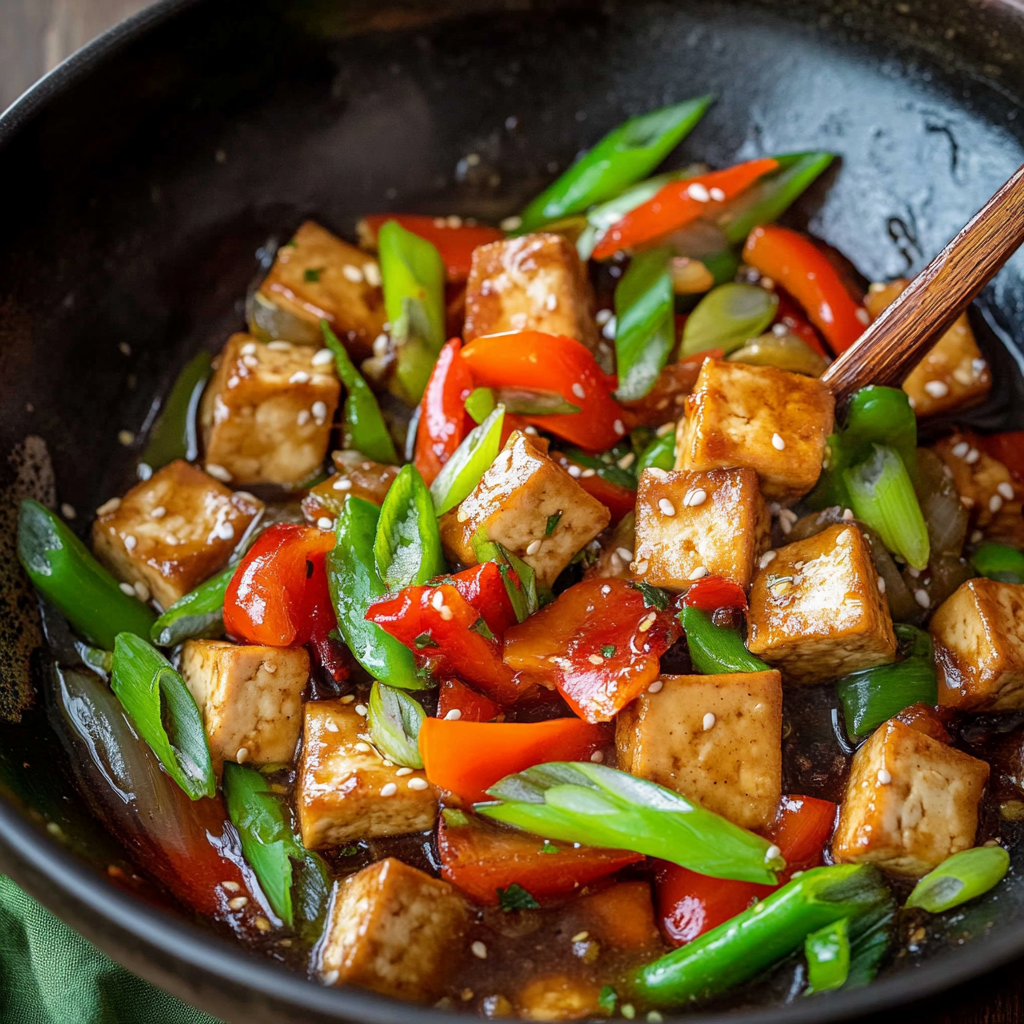Crispy Tofu Stir-Fry with Broccoli and Ginger Soy Glaze