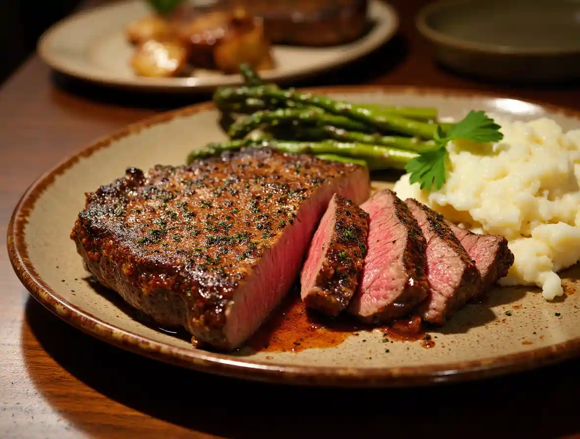 Pan-Seared Martin Guitar-Inspired Herb Crusted Beef Steak