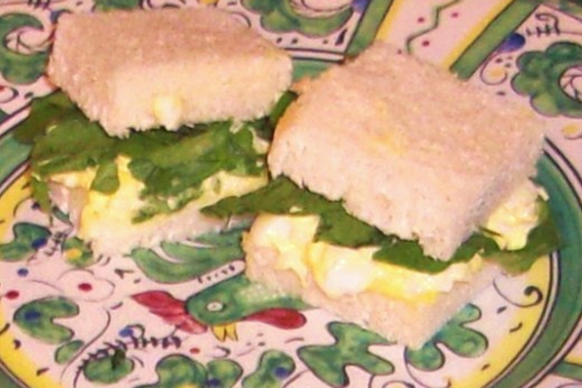 Soft Egg and Cress Tea Sandwiches with Mayonnaise