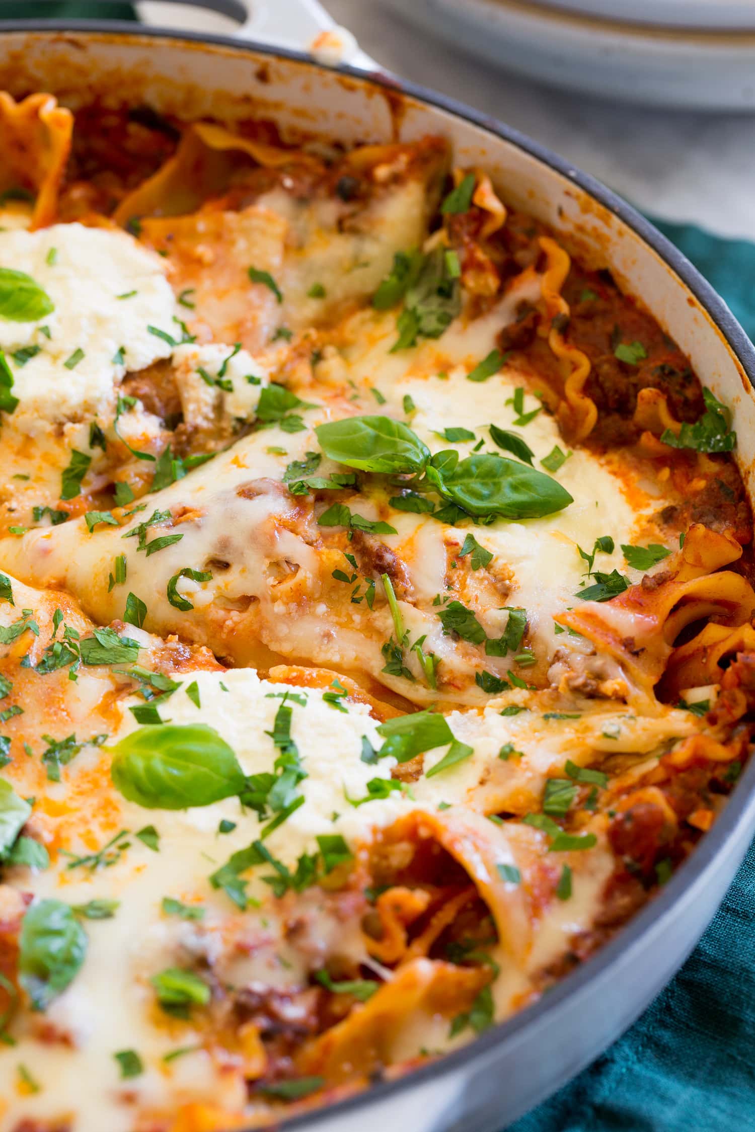 One-Pot Lazy Lasagna with Ground Beef and Ricotta