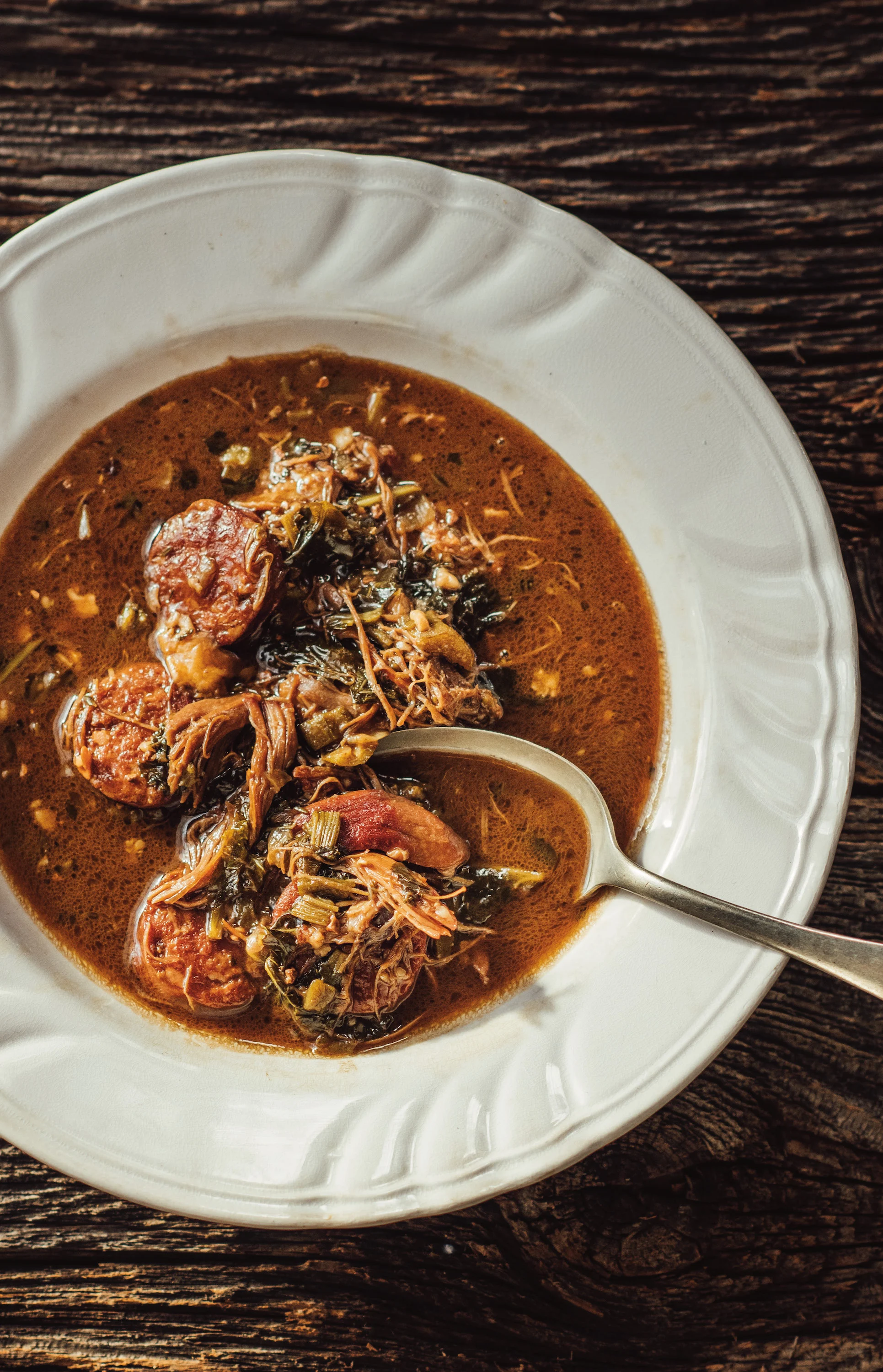 Slow-Simmered Duck and Andouille Sausage Gumbo