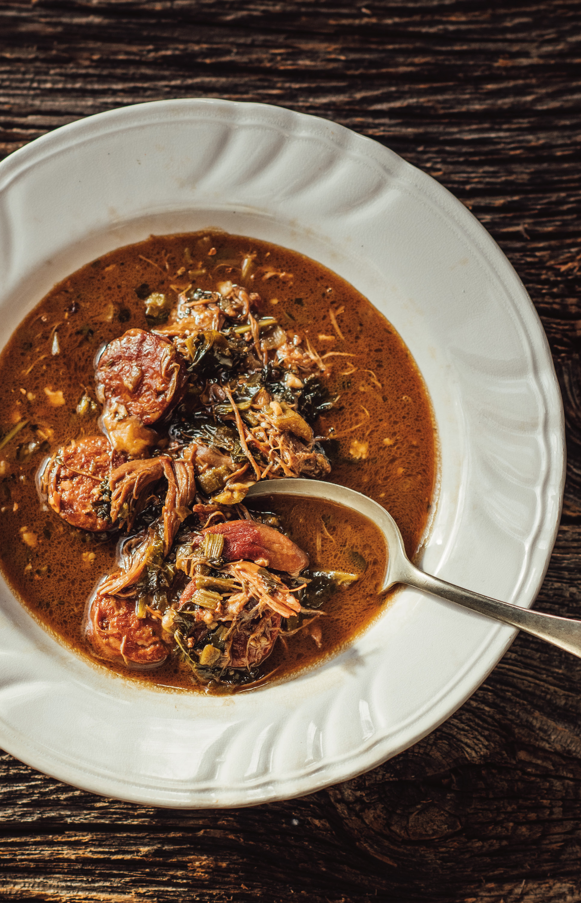 Slow-Simmered Duck and Andouille Sausage Gumbo