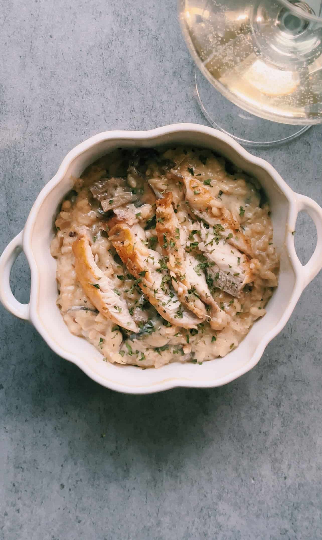 Italian-Style Mushroom Risotto with Parmesan and White Wine