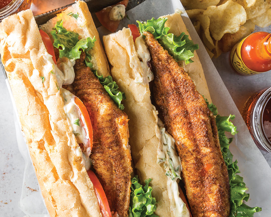 Blackened Catfish Po'Boy with Creole Mayo