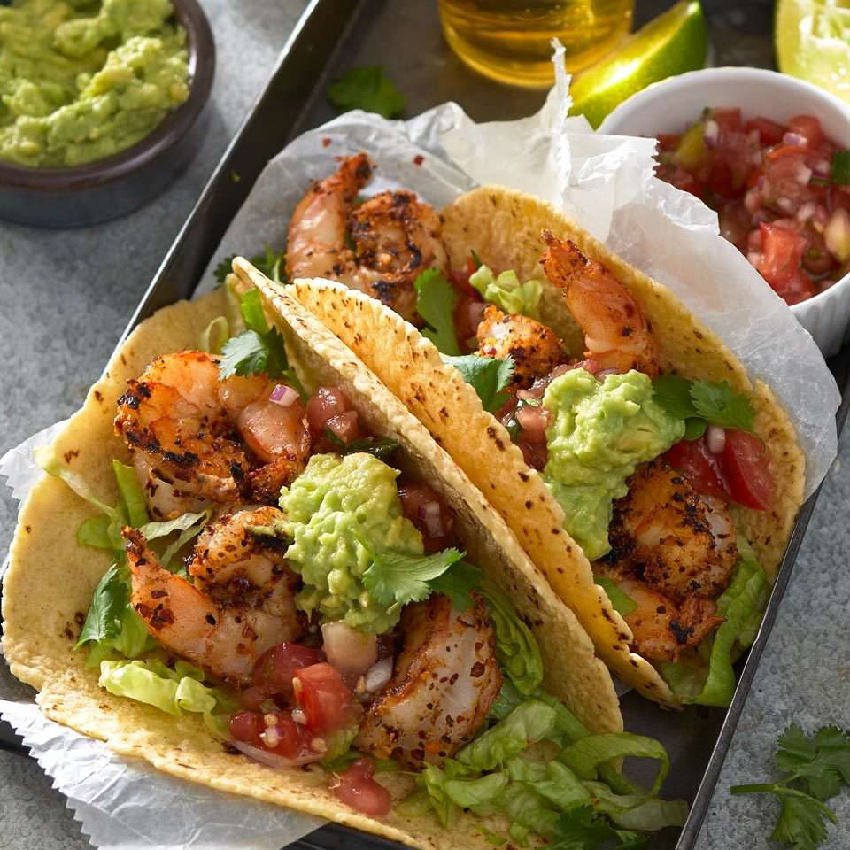 Toasted Cumin and Chili Rubbed Grilled Shrimp Tacos