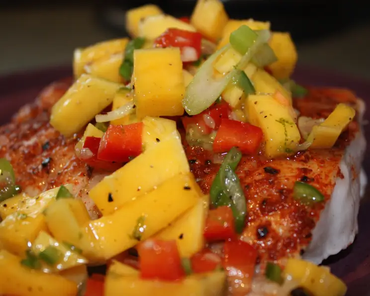 Citrus Marinated Snapper with Mango and Avocado Salad