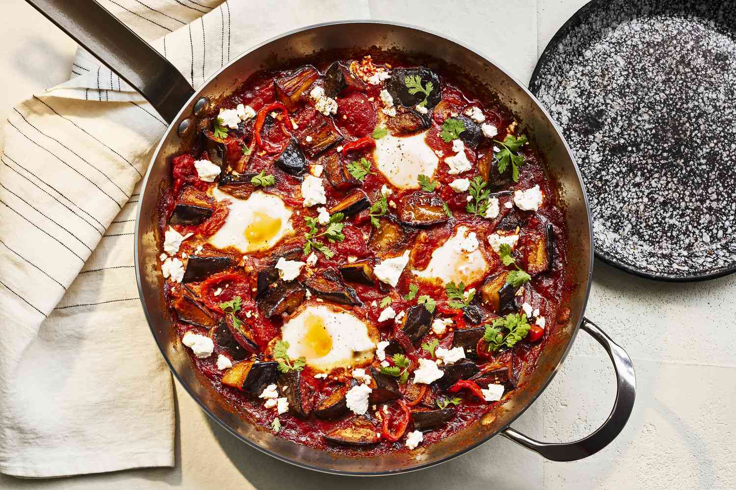 Eggplant and Spinach Shakshuka with Feta