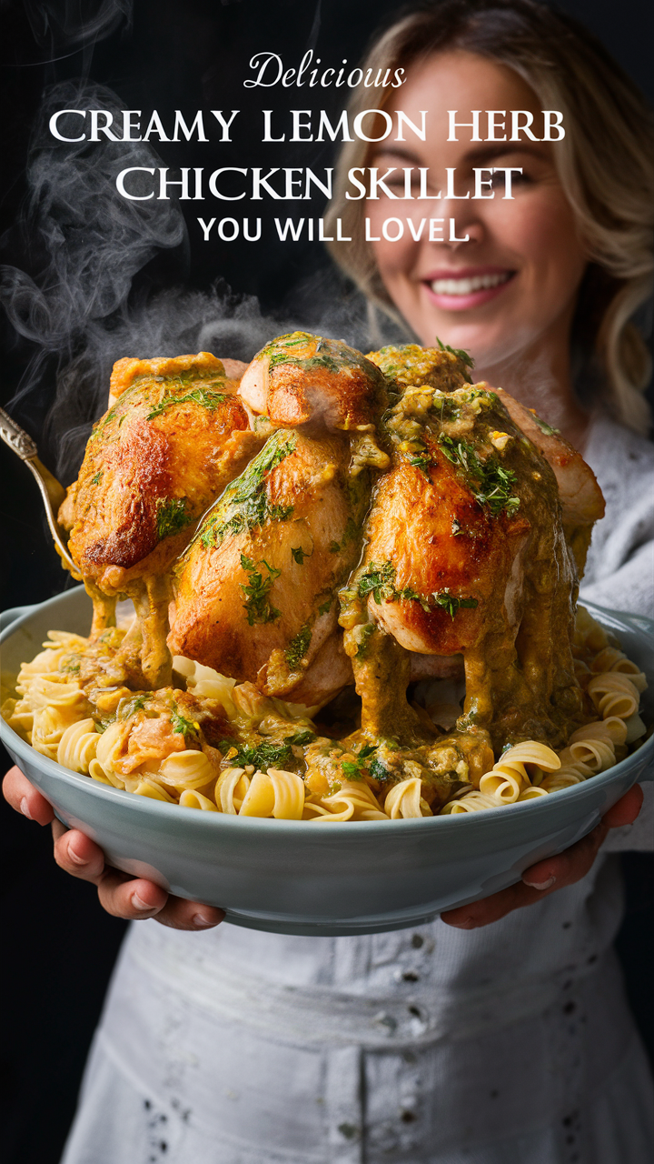 Creamy Avocado Herb Chicken Skillet