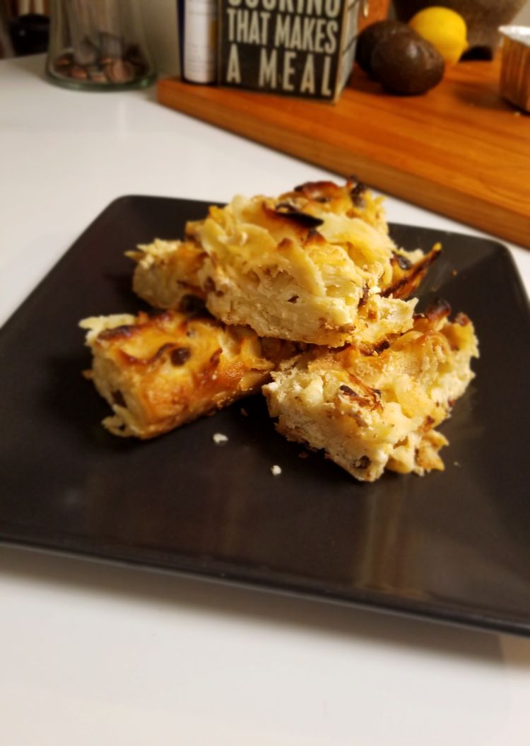 Saffron-Infused Kugel with Raisins and Almonds