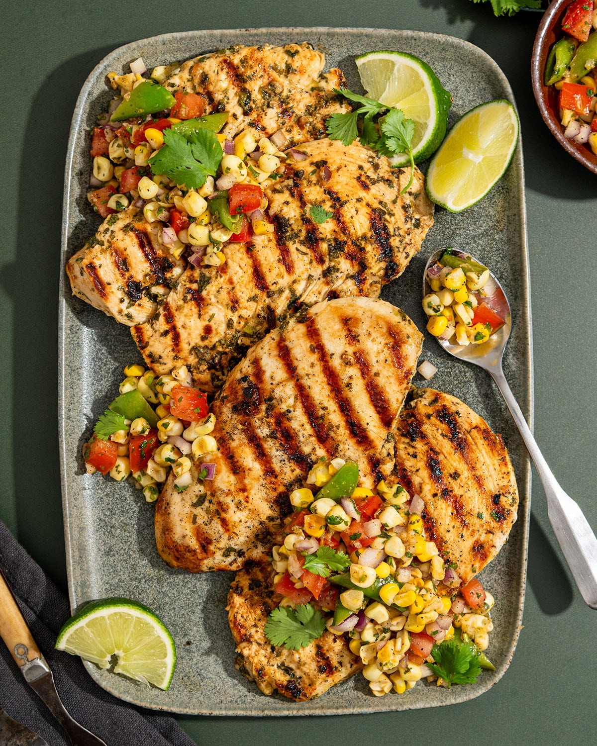 Fire-Roasted Chili-Lime Chicken with Charred Corn Salsa