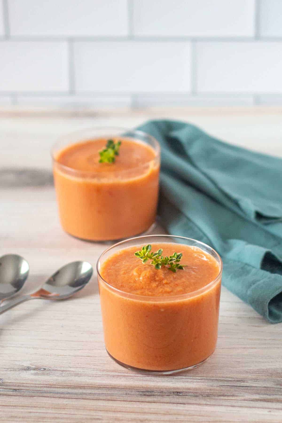 Herb-Infused Tomato Gazpacho with Garden Greens