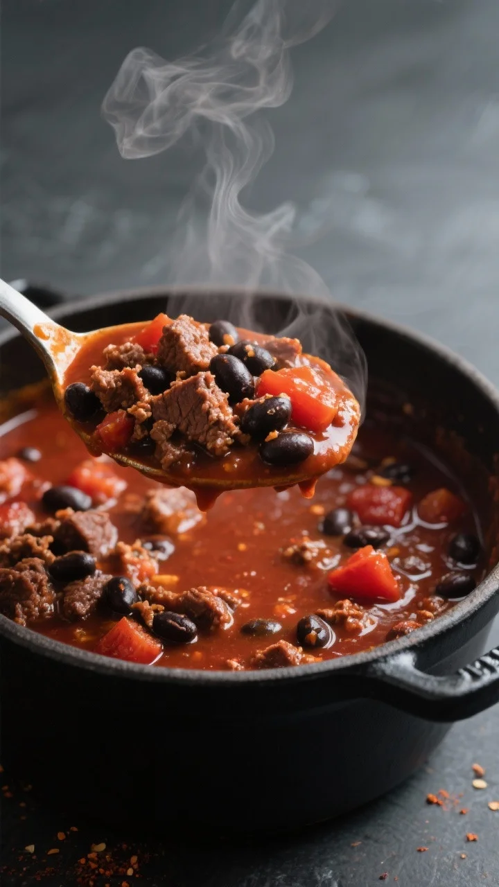 Stovetop Beef and Black Bean Chili with Chipotle